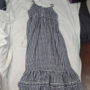 Ralph Lauren Navy and White Checkered Kids Dress